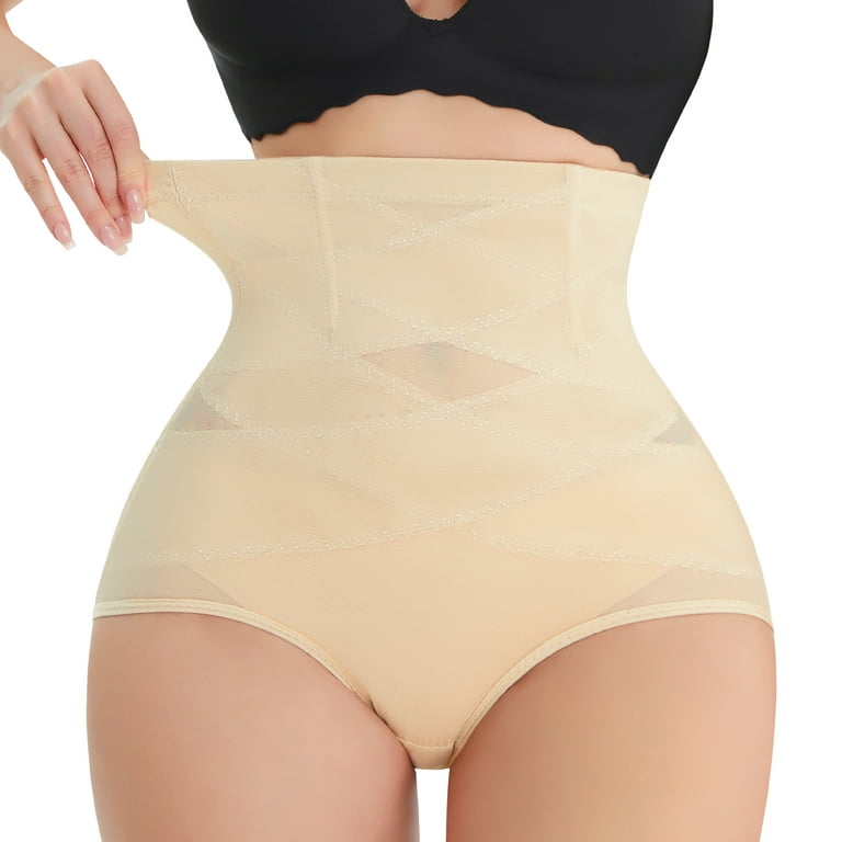 CtriLady Hi-Waist Shapewear Panties for Women Butt Lifter Double Tummy  Waist Trainer Seamless Underwear Body Shaper(Beige Large) 