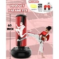 thumbnail image 2 of Punching Bag for Kids , 66 Inch Inflatable Freestanding Punching Bag for Teen, Boxing Bag with Boxing Gloves for Practicing MMA Karate Taekwondo and Relieve Pent Up Energy(Red), 2 of 7