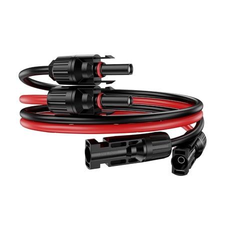 10AWG Solar Cable Solar Extension Cable,3FT Solar Panel ExtensionCable with Female and Male Connectors,Waterproof Solar ExtensionCable Kit (3FT Red and 3FT Black)