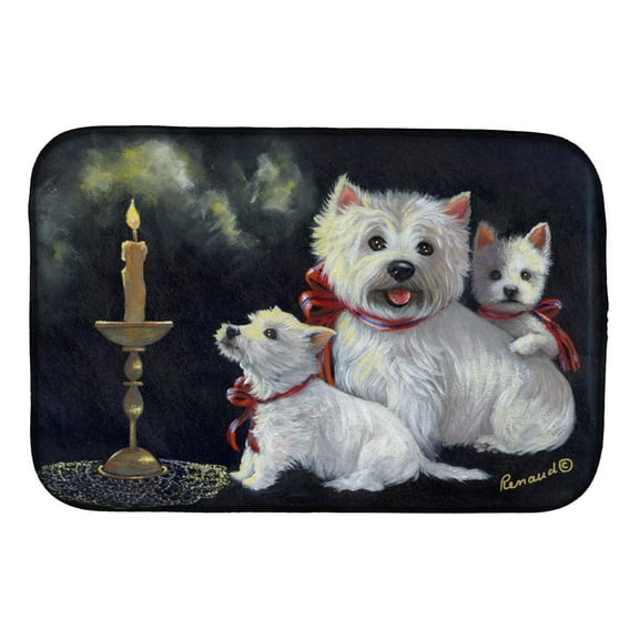 Carolines Treasures PPP3288DDM Absorbent Dish Drying Mat for Kitchen Counter Westie Westies Aglow Dish Drying Mat  14 x