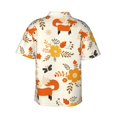 thumbnail image 3 of Bixox Men's Hawaiian Shirts Men's Flower Fox Print Short-Sleeve Shirt-XX-Large, 3 of 8