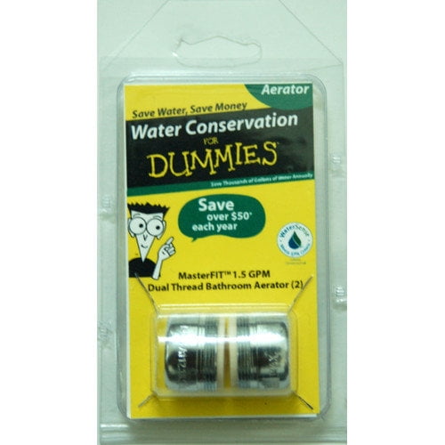 pf waterworks masterfit water sense listed water saving dual thread (15/16-27 and 55/64-27) bath aerator - 1.5 gpm - 2 pack - bubble spray; pf0563