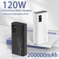 200000 mAh Power Bank 120W Super Fast Charging 100 Sufficient Capacity