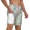 thumbnail image 3 of Picia Watercolor Tiger pattern Mens Swim Trunks with Compression Liner Stretch Beach Shorts Quick Dry with Zipper Pockets No-Chafing Board Shorts-Medium, 3 of 9
