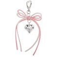 thumbnail image 1 of Lindo llavero con lazo para mujer, dije de corazón para bolso, llavero estético, accesorio para monedero, llaveros kawaii para niñas, 1 of 7
