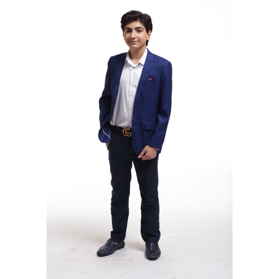 Elie Balleh Royal Blue Digital Dots Boy's Blazers Sports Coat Jacket