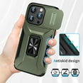 thumbnail image 6 of Allytech Rugged Case for iPhone 12 Pro Max with 360° Rotating Kickstand, [Military Grade Protection] Heavy Duty Case with Slide Camera Cover, Shockproof Case Support Magnetic Car Mount - Green, 6 of 8