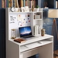 thumbnail image 2 of 35" Tall Computer Desk with Hutch & Magnetic Whiteboard, Study Desk Writing Desk for Home Office,White, 2 of 8