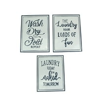 Mayrich Metal Laundry Signs Wall Art Room Decor Home Accessories (Set of 3)