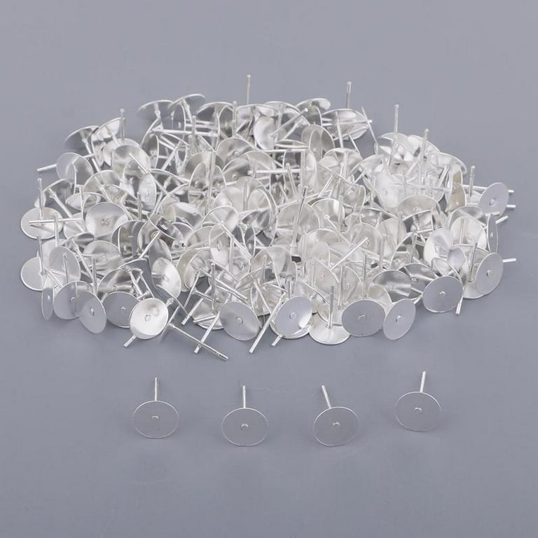 Mr. Pen- Earring Posts, 100 Pack, Silver, Earring Studs for Jewelry Making  