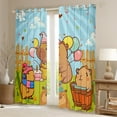 thumbnail image 2 of Manfei Cartoon Capybara Blackout Curtains Set of 2 (52x84 Each), Cartoon Animal Tree Lake Window Curtains, Children Happy Birthday Gifts Curtains and Drapes Luxury Home Decor, 2 of 5
