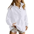 thumbnail image 2 of White Sweaters for Women Oversized Casual Long Sleeve Button Neck Pullover Tops Fashion Outfits Clothes Womens Fall Fashion 2025, 2 of 6
