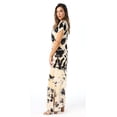 thumbnail image 2 of Riviera Sun Casual Short Sleeve Maxi Dress with Side Slit 21771-CHR-L (Black / Cream, 1X), 2 of 3