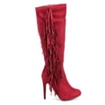 thumbnail image 2 of New Women Breckelles Philly-11 Knee High Suede Fringe Single Sole Stiletto Boot, 2 of 5