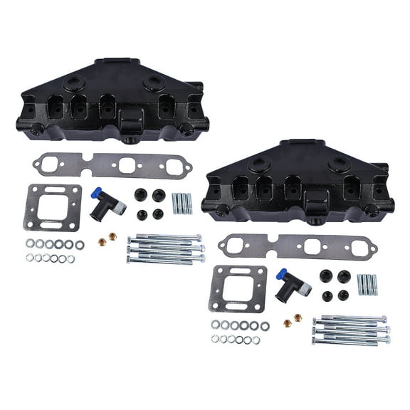 GELUOXI Set of 2 Exhaust Manifold for Mercruiser 4.3L V6, GM V6, 175 185 205 #99745 99746 99746A17