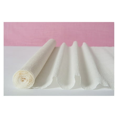Anniversary Wedding Gift Wrap - Premium Heavy Italian Crepe Paper Roll (20 Inches x 8 Feet, Wedding Beige) - For DIY Projects, Table Runners, and Gift Wrapping