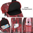 thumbnail image 4 of Sling Backpack,Red Christmas Tree and Snow Pattern Sling Bag with Water Bottle Holder,Waterproof Sling Bag for Men/Women with Headphone Jack for Hiking,Travel, 4 of 6