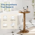 thumbnail image 3 of CONCETTA Modern Round Side Table, Accent End Table with Solid Wood Spindle, Small Drink Table for Living Room, Bedroom, Couch, Office, Brown, 3 of 7