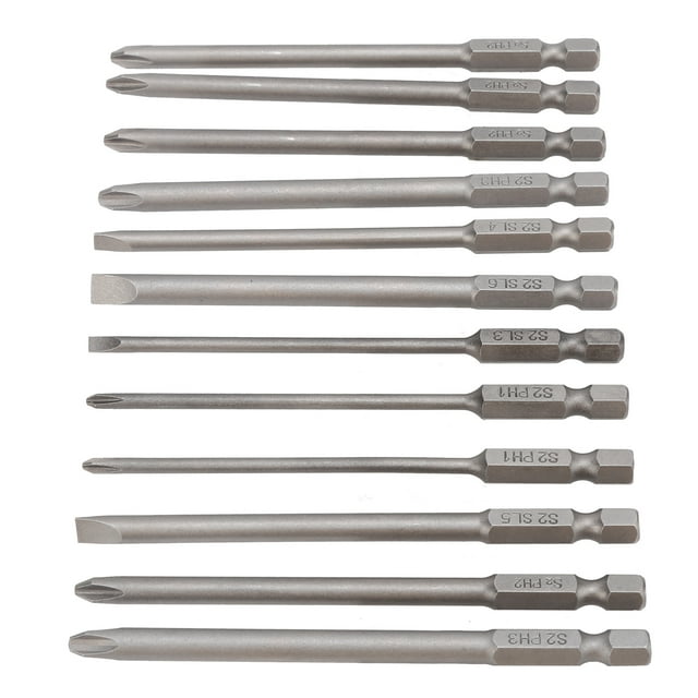 Puntas De Destornillador Ranurado, Material Premium S2 De Alta Resistencia Y Alta Precisión Puntas De Destornillador De 100 Mm Para Destornillador Eléctrico Para Taladro