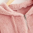 thumbnail image 5 of cllios Womens Crop Hoodies Sherpa Zip Up Top Trendy Plush Outwear Long Sleeve Casual Hooded Jacket, 5 of 6