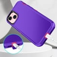 thumbnail image 3 of I-HONVA Compatible with iPhone 15 Case,3-Layer Military Grade Drop Protection Anti-Slip Bumper Rugged Shockproof Dustproof Protection 6.1 inch Phone Case,Purple Pink, 3 of 7