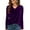 09#Purple, variant on Velvet Tops for Women Dressy Casual V Neck Shirts Loose Fit Long Sleeve Vintage Velour Blouse Solid Color Holiday Party Outfits Brown L