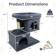 thumbnail image 3 of Gymax 25.5'' Cat Tree w/2 Large Condo Padded Top Perch Sisal Scratching Posts for Cats Grey, 3 of 10