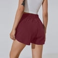 thumbnail image 5 of Stichou Women's Shorts High Waist Athletic Quick Dry Sporty Workout Running Shorts for Women with Zipper Pocket Wine L, 5 of 5