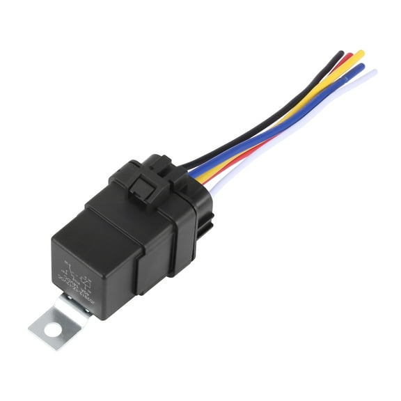 JD2912 5 Pin DC 12V 40A Car Boat Universal Waterproof Relay Switch Power with Harness Black