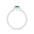 thumbnail image 2 of Angara Natural 0.45 Ct. Emerald with Diamond Halo Ring in 14K White Gold for Women (Ring Size: 11.5), 2 of 9