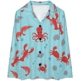 thumbnail image 4 of Top-kevin Women's Pajama Sets Seafood Fruit Pattern Long Sleeve Lounge Sets Pjs Sleepwear with Pockets, 4 of 6