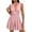 Pink, variant on Women's V Neck Sleeveless Rompers Shorts Summer Beach Vacation Ruched Plus Size Shorts Jumpsuit with Pockets, XL