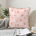 thumbnail image 6 of Fotbe Rabbit And Cherry Pattern Velvet Decorative Throw Pillow Covers with Elegant Piping, Soft Plush Cushion Cover for Sofa, Bed, Car, Office-16"x16", 6 of 8