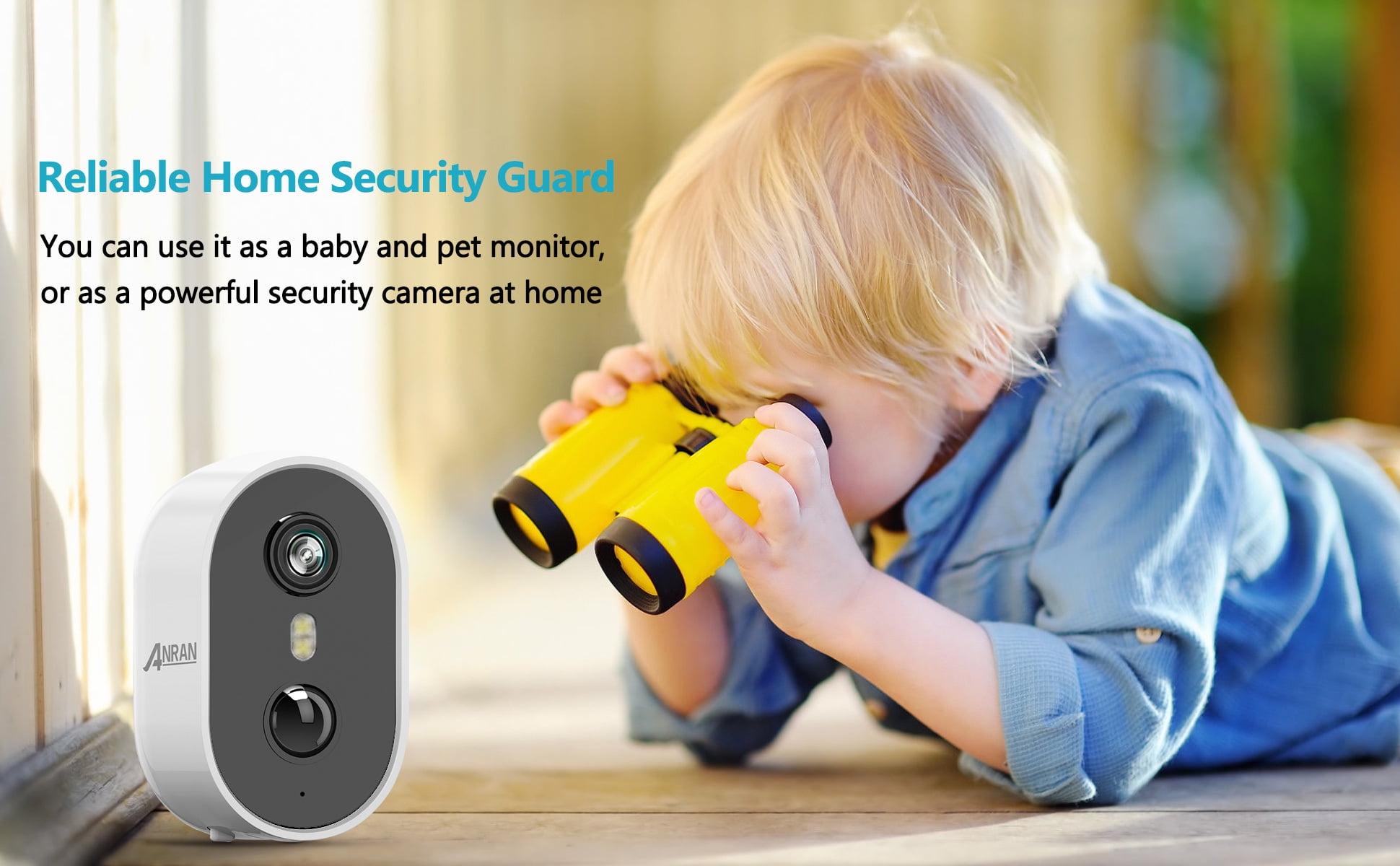 ANRAN 2K Wireless Outdoor Security Camera with Spotlight, Waterproof, PIR Detection, 2.4Ghz Wi-Fi, Rechargeable Battery Powered Home Surveillance Camera with Color Night Vision, 2-Way Audio, White