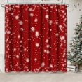 thumbnail image 2 of FMSHPON Merry Christmas Snowflake Red Xmas 4 Piece Bathroom Set Shower Curtain Bath Rug Contour Mat and Toilet Lid Cover, 2 of 7
