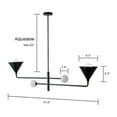 thumbnail image 2 of OYIPRO Modern 4-Light Chandelier Linear Kitchen Island Lights Black, 2 of 5
