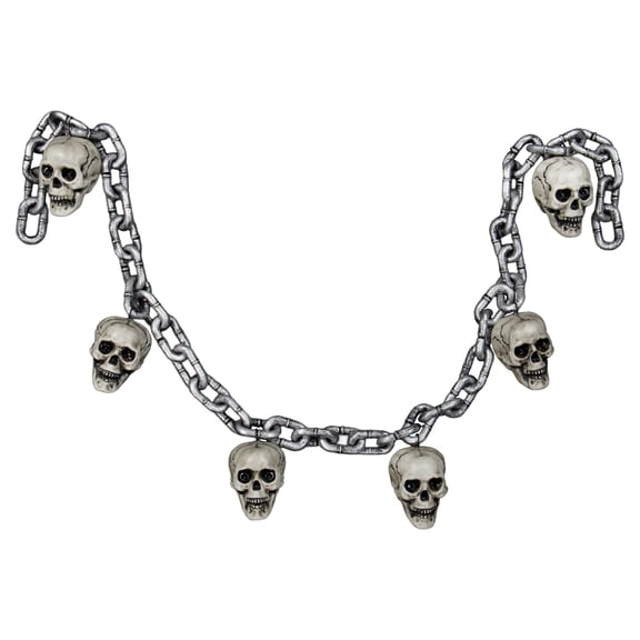 Skull Chain Decoration, Silver, 6', Halloween by Way To Celebrate