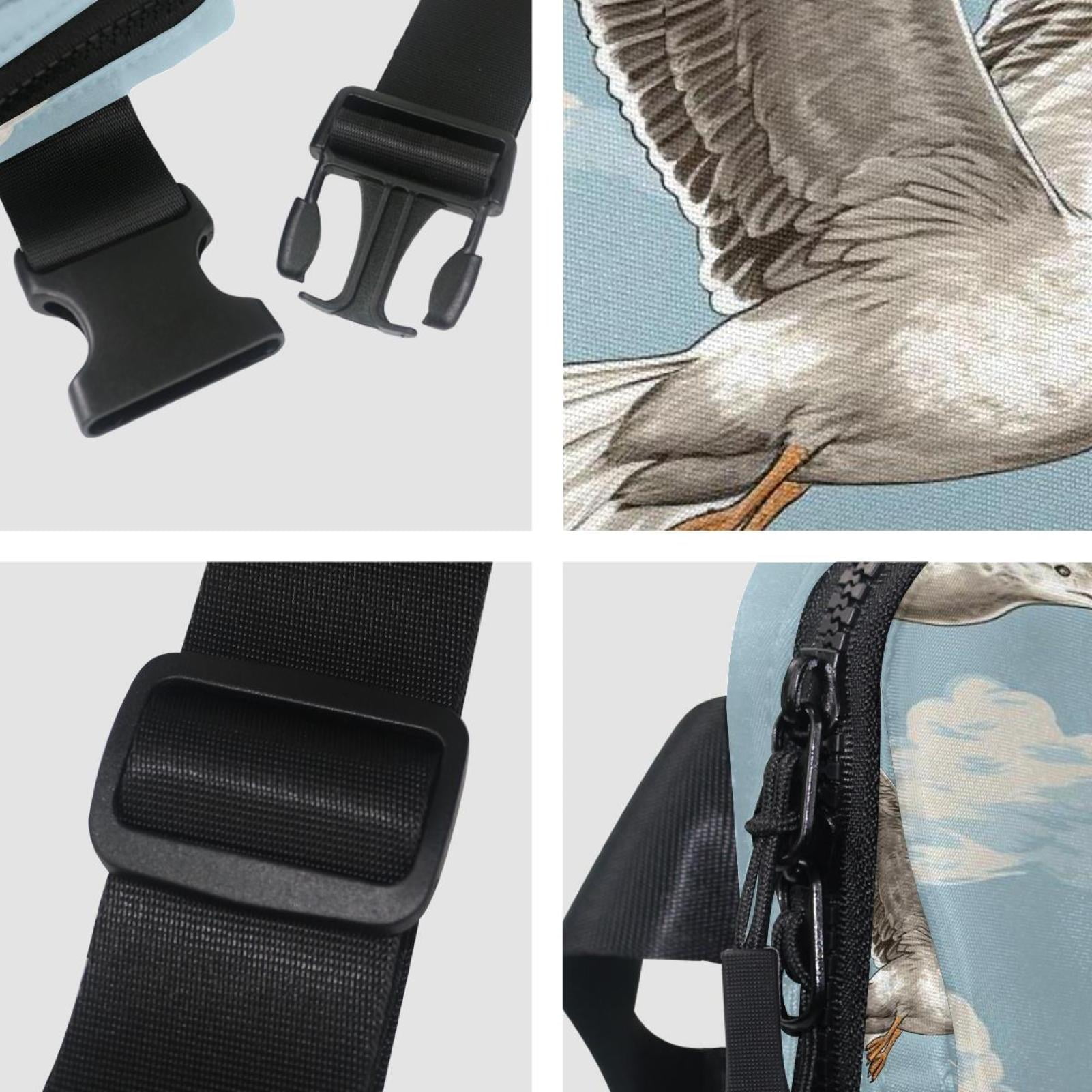 Seagull Lightweight Adjustable Waist Pack Fanny Pack Crossbody Bag with Extension Strap Unisex