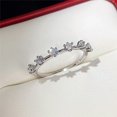 thumbnail image 1 of Anillo de lujo con círculo completo y circonitas cúbicas para mujer, anillo con accesorios que combinan con todo, chapado en platino, 1 of 6