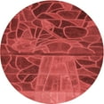 thumbnail image 1 of Ahgly Company Machine Washable Indoor Round Transitional Red Area Rugs, 8' Round, 1 of 7