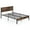 Queen Size, variant on Spaco Bed Frame with High Headboard and Mute Bar, Full Size, Simple Bed Frame for Indoor as Bedroom, Brown