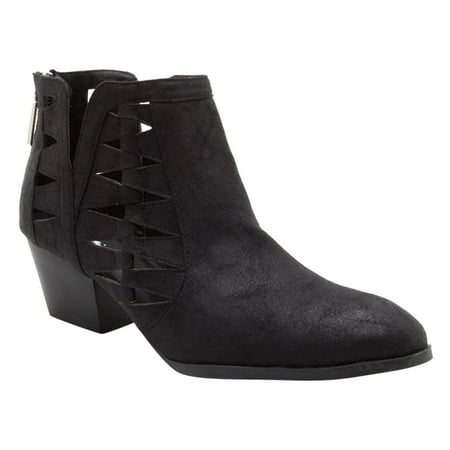 chunky heel ankle bootie