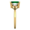 thumbnail image 3 of Clara Pucci 14K Yellow Gold 2.82ct Emerald Three-Stone Ring for Women, 3 of 8