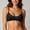 Black, variant on Women's Unlined Plunge Bra Lace Underwire | Scoop neck, Balconette, Deep V, Double lined cup, Adjustable straps, Natural Shape Coffee M