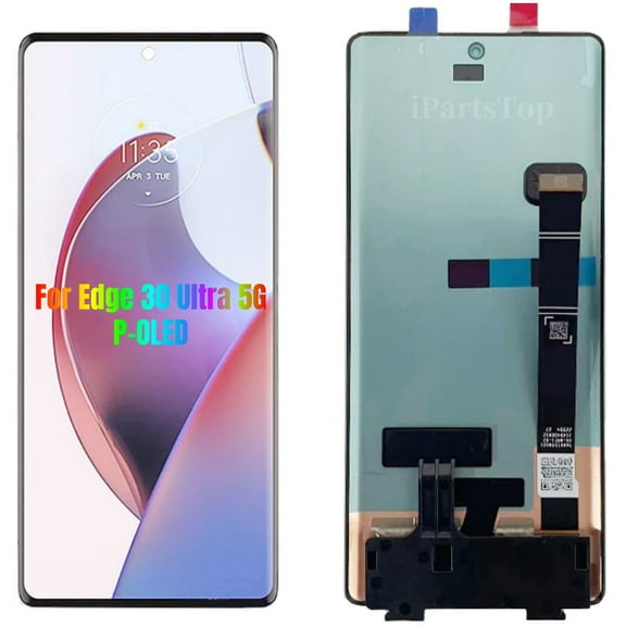 iPartsTop Replacement OLED Display Touch Screen Assembly Compatible With Motorola Edge 30 Ultra 5G XT-2201 Black Repair Parts