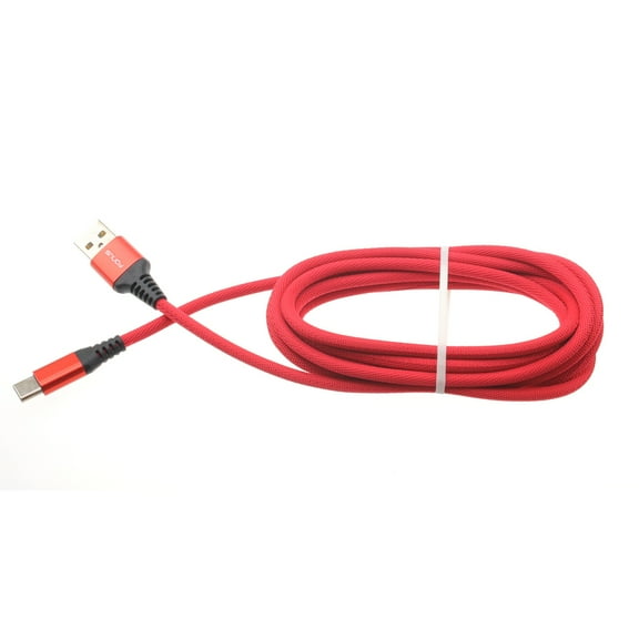 Type-C Red 6ft USB-C Cable for Samsung Galaxy A13 5G/A12 5G/A03s Phones - Charger Cord Power Wire Long Braided Fast Charge Compatible With Galaxy A13 5G/A12 5G/A03s