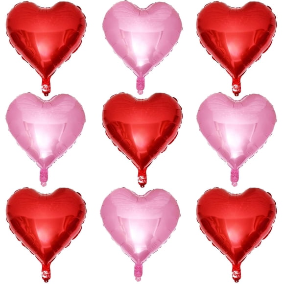 Globos LHOAVWE en forma de corazón, 18 pulgadas, rojos, paquete de 10