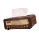 thumbnail image 5 of Servilletero con forma de radio, diseño americano, adorable servilleta de mesa Marrón, 5 of 9