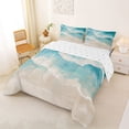 thumbnail image 2 of jejeloiu Ocean Wave Full Size Comforter Sets,Beach Sand Bedding Comforter Set For Boys,Blue Beige,Reversible,3 Pieces,1 Comforter and 2 Pillowcases, 2 of 7