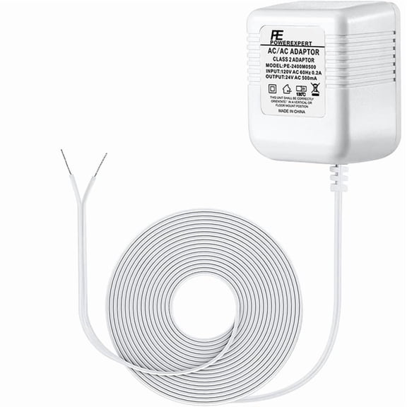 Doorbell Transformer 24V Adapter for Ring Video Doorbell, 16.4ft Long C Wire Power Sup pwm25